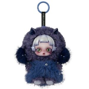 Blue Plush Monster Doll Keychain - SKULLPANDA